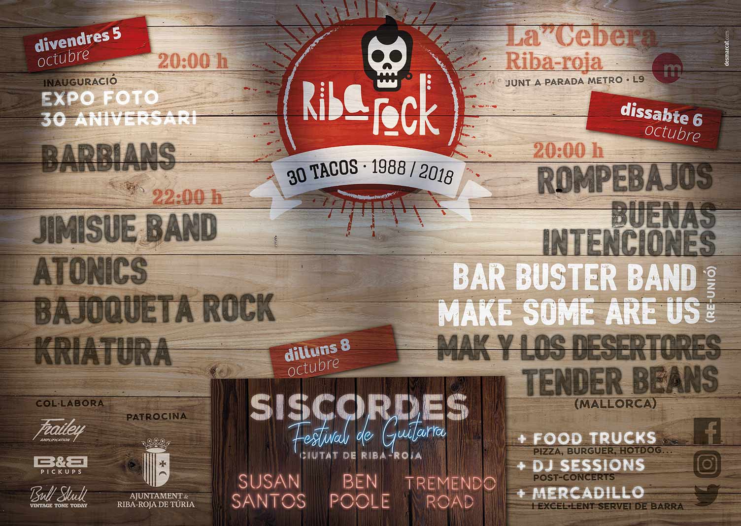 Poster para el 30 aniversario de Riba-rock 1988-2018