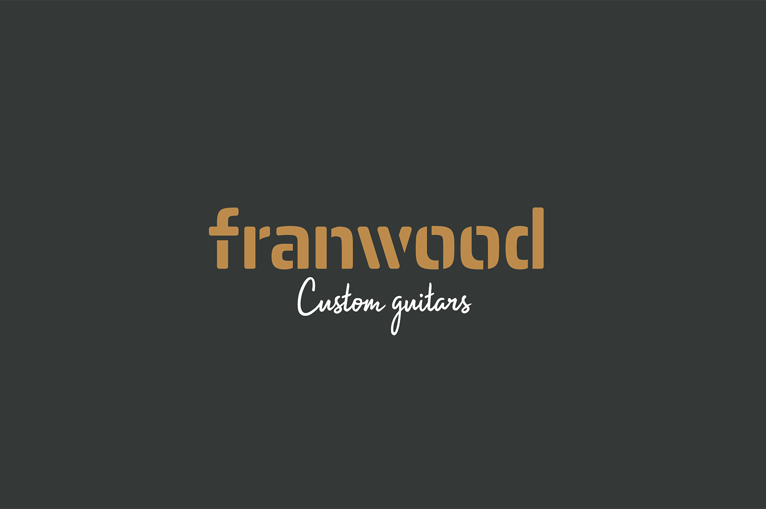 Logotipo Franwood custom guitars versión invertida