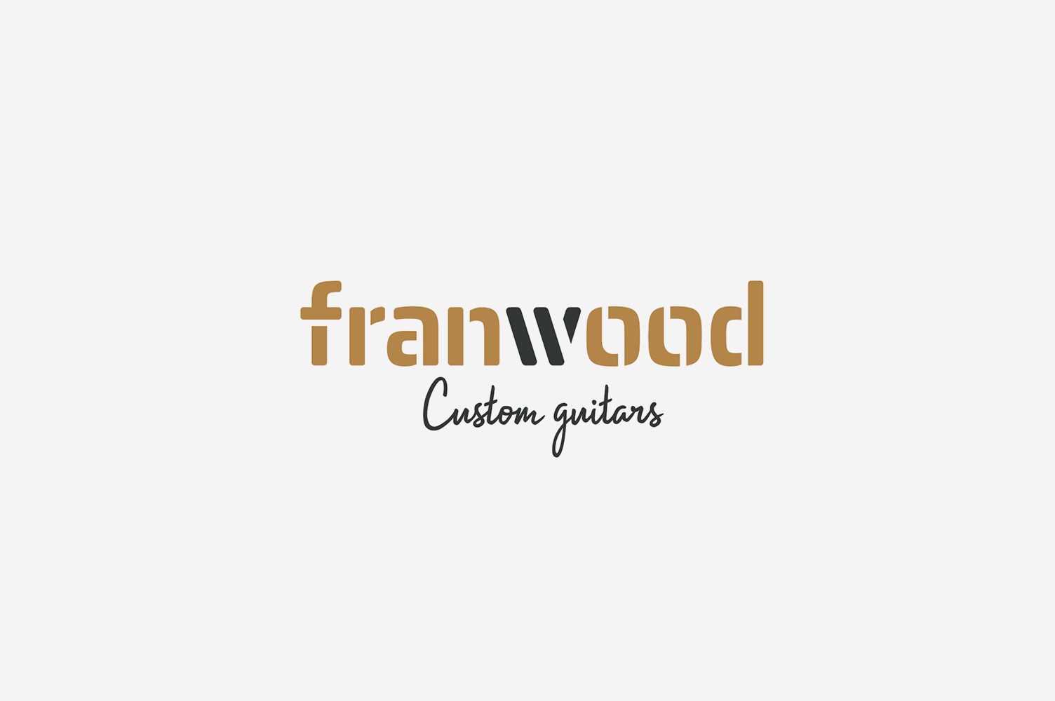 Diseño de logo y fotografía franwood custom guitars